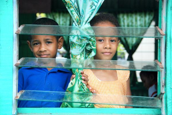 looking through window