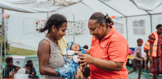 CH11266089 Rael, her 2 yr old and baby Magen (2 weeks) were impacted by the 2024 Vanuatu earthquakes and supported by Save the Children