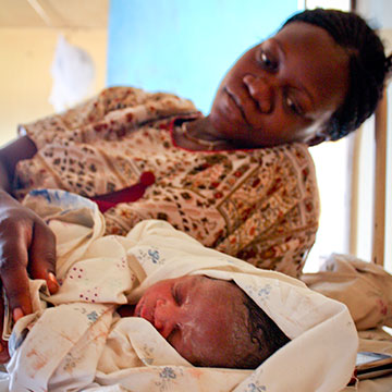 Childbirth mortality health mother Babunie with baby Emmanuel